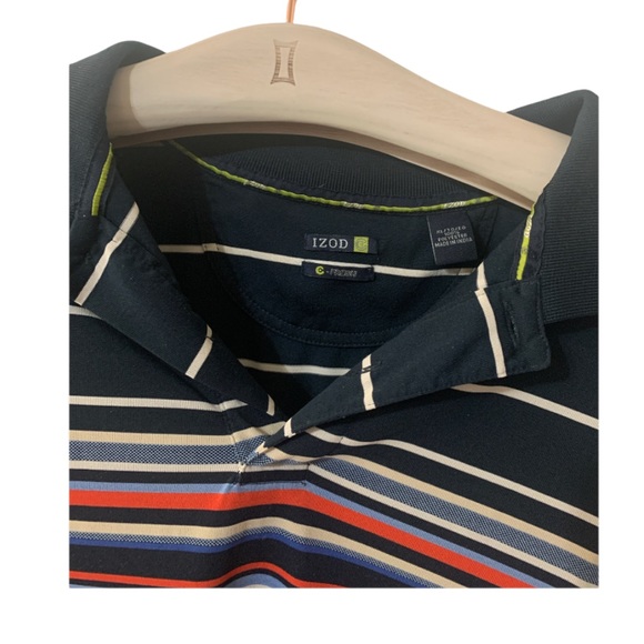 Izod Mens XL Striped Polo T-shirt - Picture 2 of 4